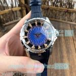 Copy Roger Dubuis Knights of the Round Table Watch Blue Dial Silver Bezel